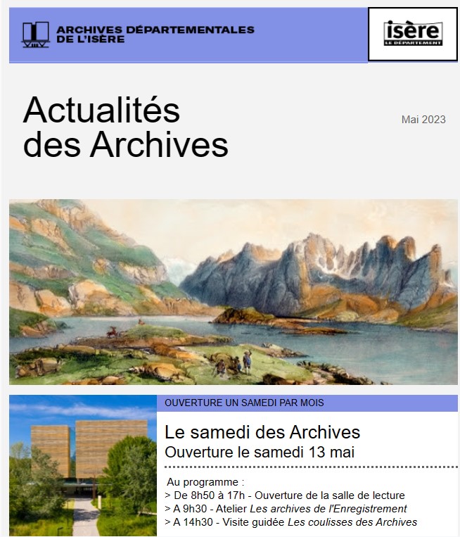 L’agenda des Archives départementales de l’Isère